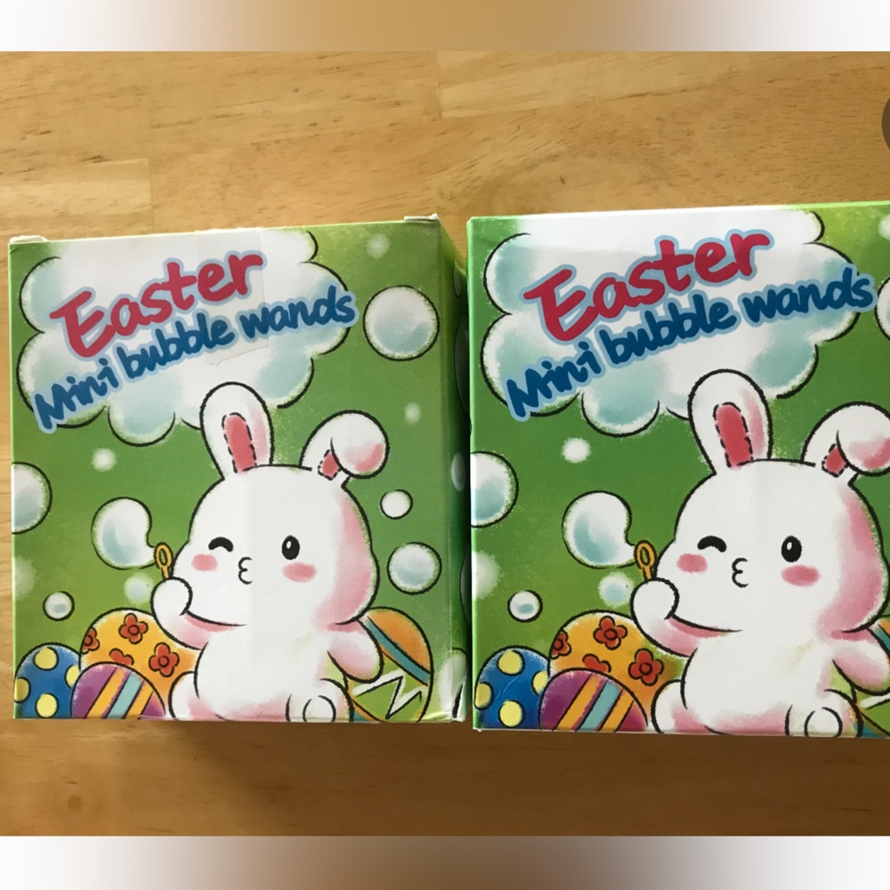 64 Easter Mini Bubble Wand Set for Kids! 2 Boxes each w/32 wands! 8 colors!